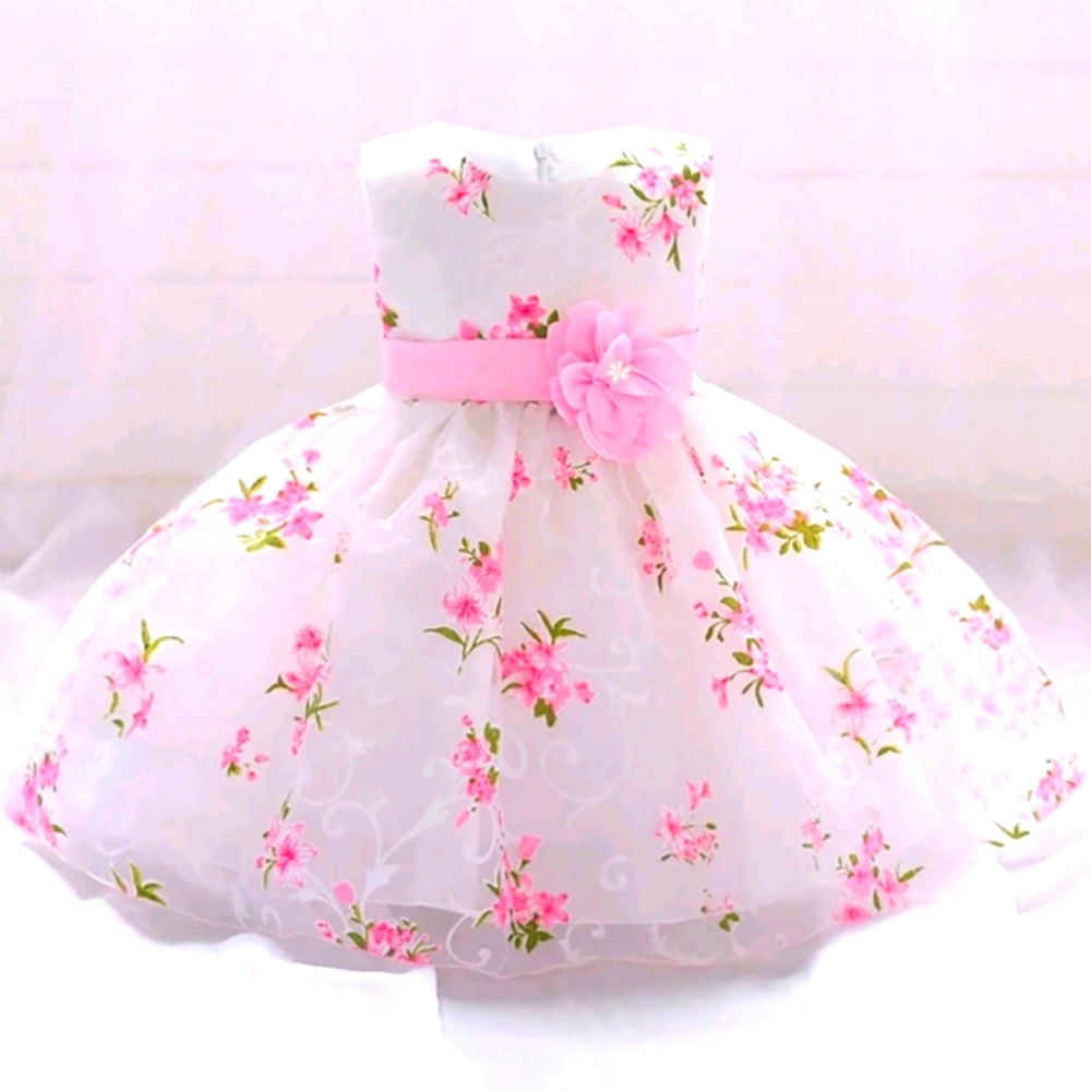 COPY - White Dress with Pink Floral Motif (NWT)